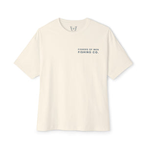"Fishers of Men Fishing Co." Oversized Tee - Cream