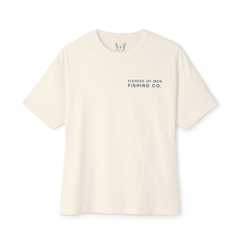 "Fishers of Men Fishing Co." Oversized Tee - Cream
